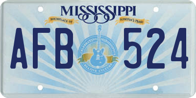 MS license plate AFB524