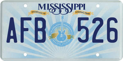 MS license plate AFB526