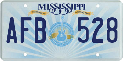 MS license plate AFB528