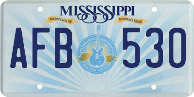 MS license plate AFB530