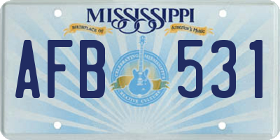 MS license plate AFB531