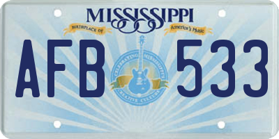 MS license plate AFB533