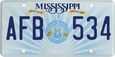 MS license plate AFB534