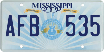 MS license plate AFB535