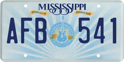 MS license plate AFB541