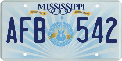 MS license plate AFB542