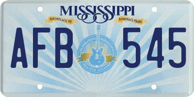 MS license plate AFB545
