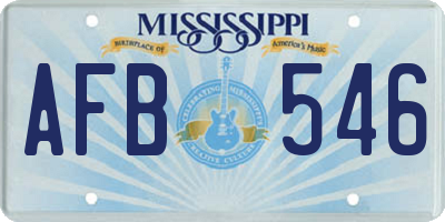 MS license plate AFB546
