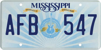 MS license plate AFB547