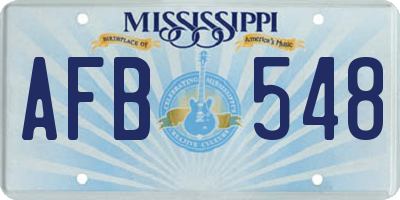 MS license plate AFB548