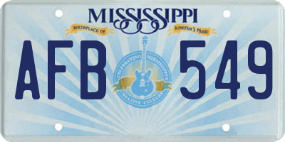 MS license plate AFB549