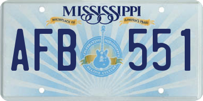 MS license plate AFB551