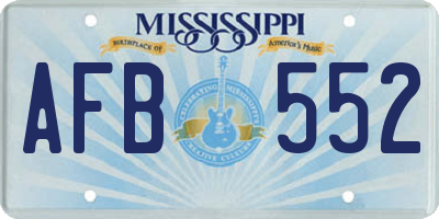 MS license plate AFB552
