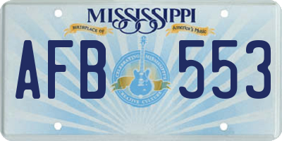 MS license plate AFB553