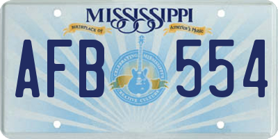 MS license plate AFB554