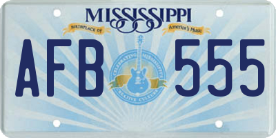 MS license plate AFB555