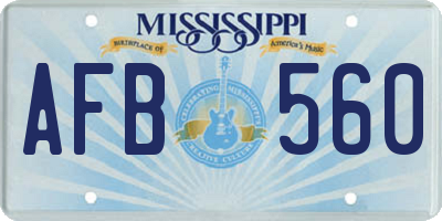 MS license plate AFB560