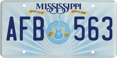 MS license plate AFB563