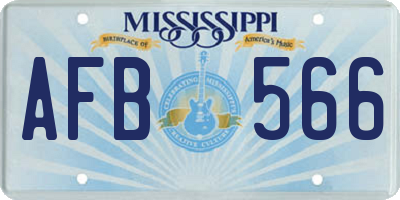 MS license plate AFB566