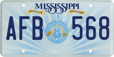MS license plate AFB568