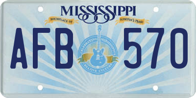MS license plate AFB570