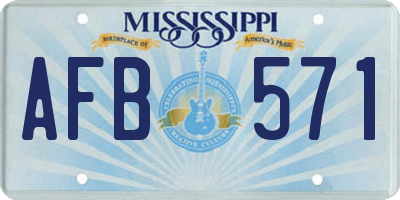 MS license plate AFB571