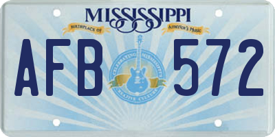 MS license plate AFB572