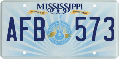 MS license plate AFB573