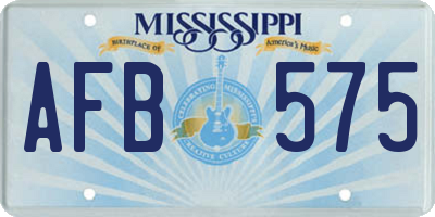 MS license plate AFB575