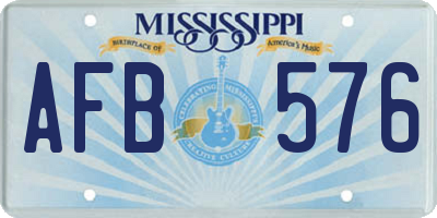 MS license plate AFB576