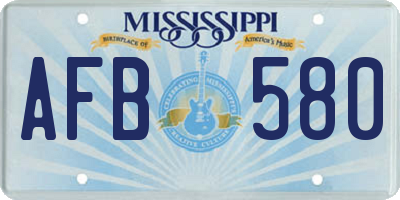 MS license plate AFB580
