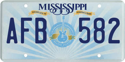 MS license plate AFB582