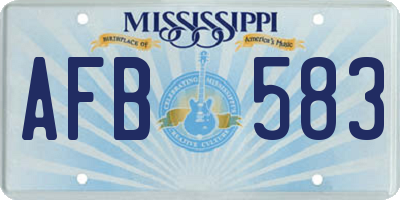 MS license plate AFB583
