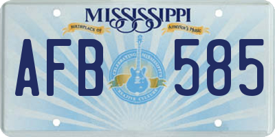 MS license plate AFB585