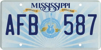 MS license plate AFB587