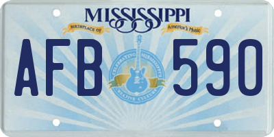 MS license plate AFB590