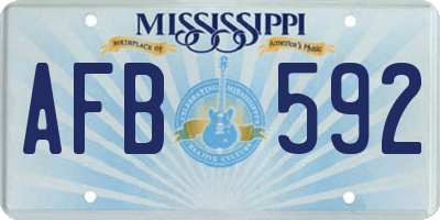 MS license plate AFB592