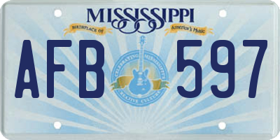 MS license plate AFB597