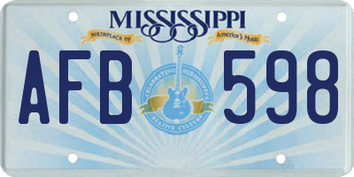 MS license plate AFB598