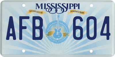 MS license plate AFB604