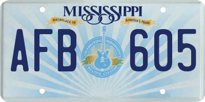 MS license plate AFB605