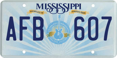 MS license plate AFB607