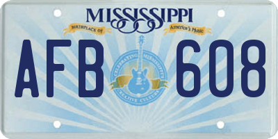 MS license plate AFB608