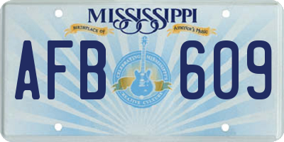 MS license plate AFB609