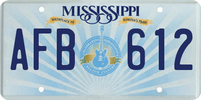 MS license plate AFB612