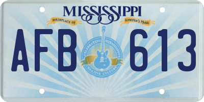 MS license plate AFB613