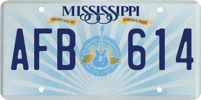 MS license plate AFB614