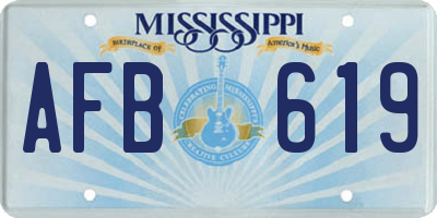 MS license plate AFB619
