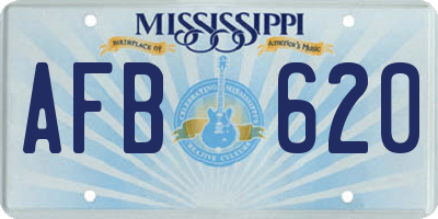 MS license plate AFB620