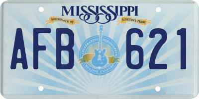 MS license plate AFB621